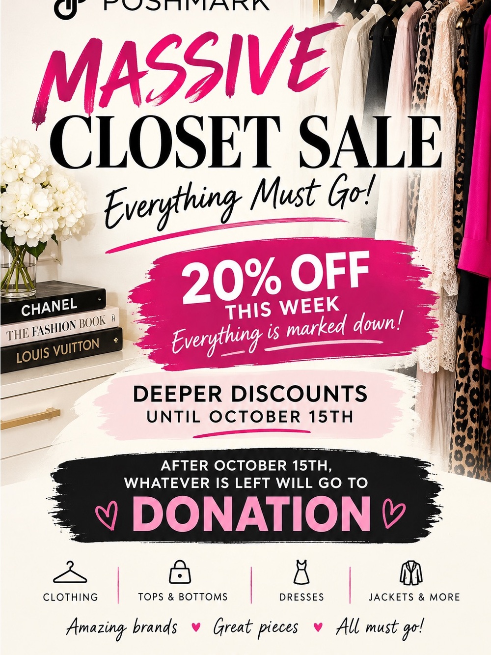 Massive Closet Sale Poster - Pink Accent